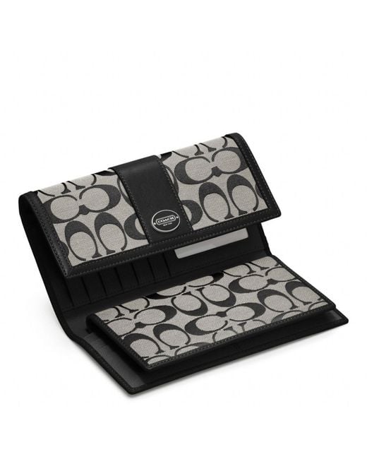 COACH Legacy Signature Checkbook Wallet in Gray Lyst