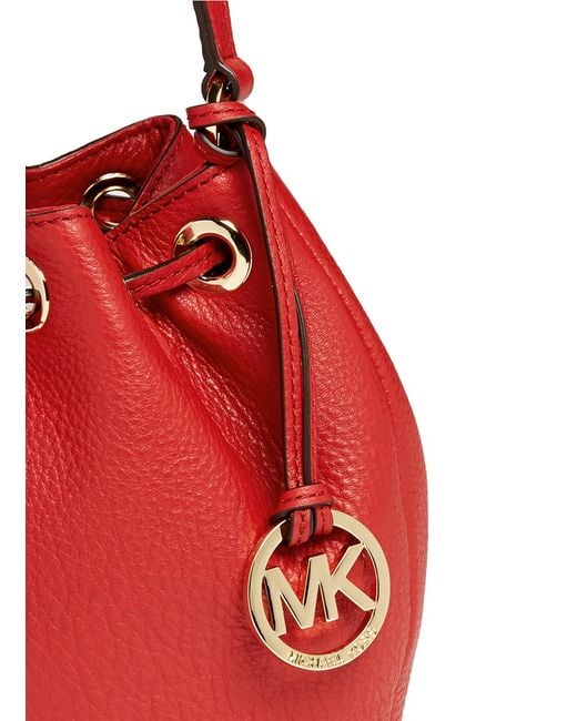 Michael Kors jules Leather Crossbody Bucket Bag in Red Lyst
