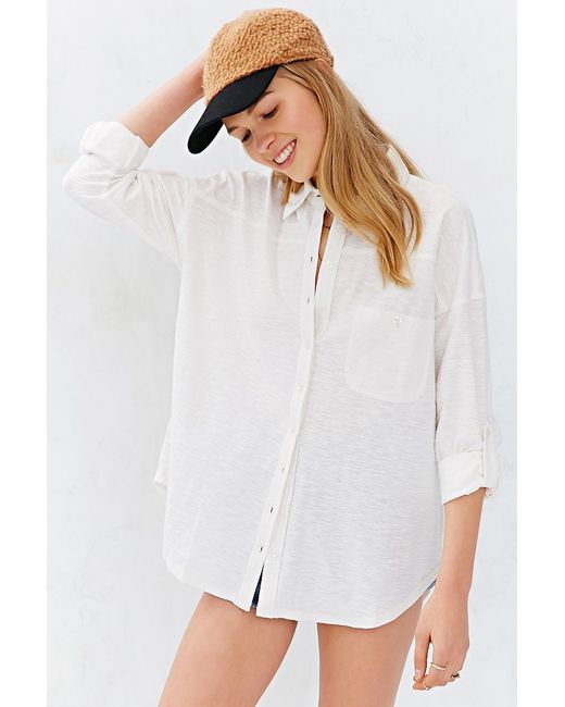 BDG White Oversized Button-Down Shirt