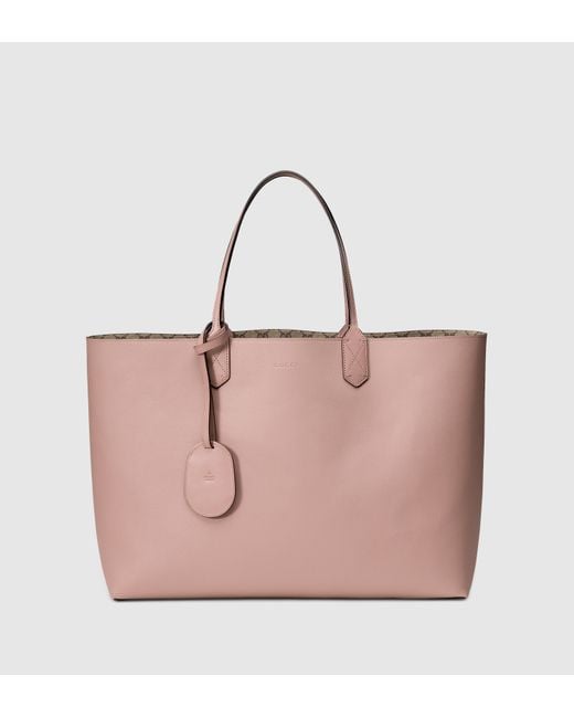 Gucci Pink Reversible Gg Leather Tote
