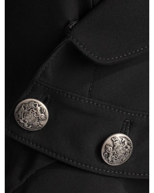 Alexander mcqueen Military Wool-Silk Twill Pea Coat in Black | Lyst