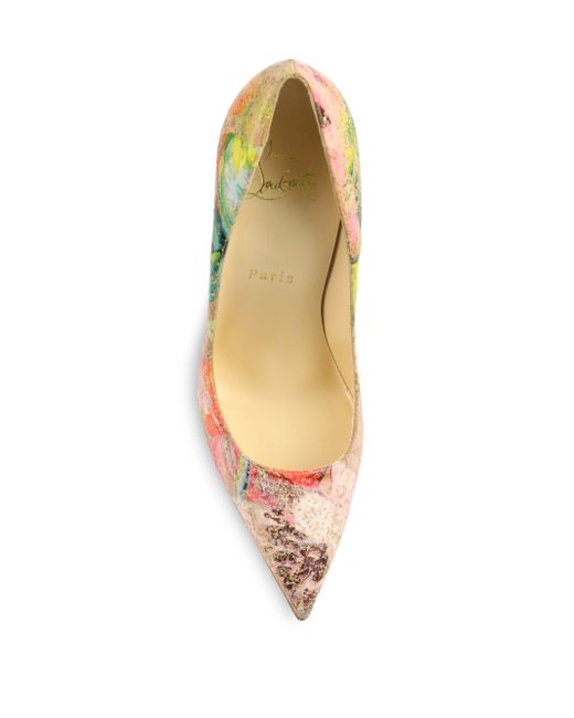 Christian louboutin So Kate Marble-Print Cork Pumps in Multicolor ...