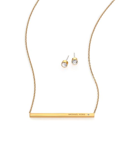 michael kors gold bar necklace