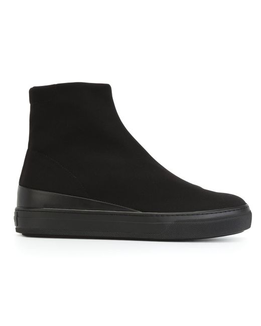 Tod's Black Flat Rubber-Sole Boots