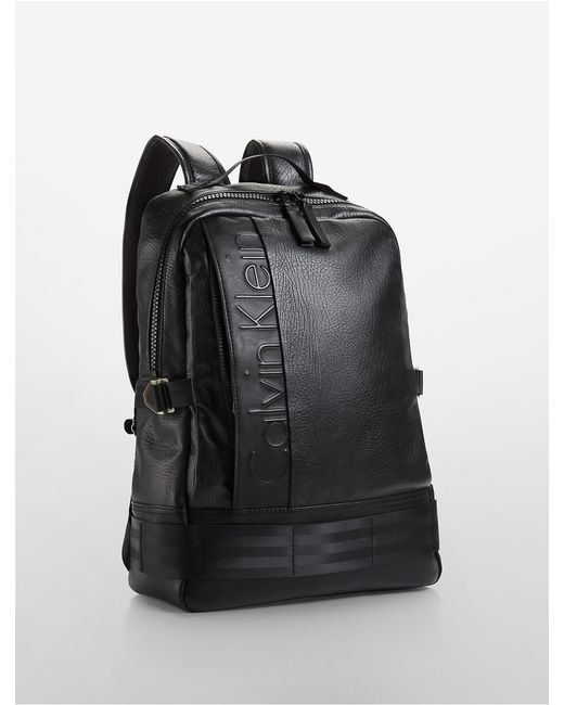 Calvin Klein Black Jeans Pilot Leather Backpack