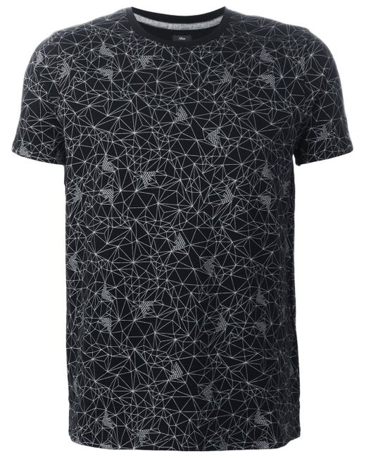 Armani Jeans Black Geometric Pattern T-shirt for men