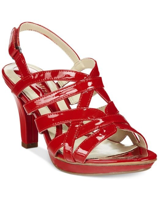 Naturalizer Delma Platform Dress Sandals in Red | Lyst