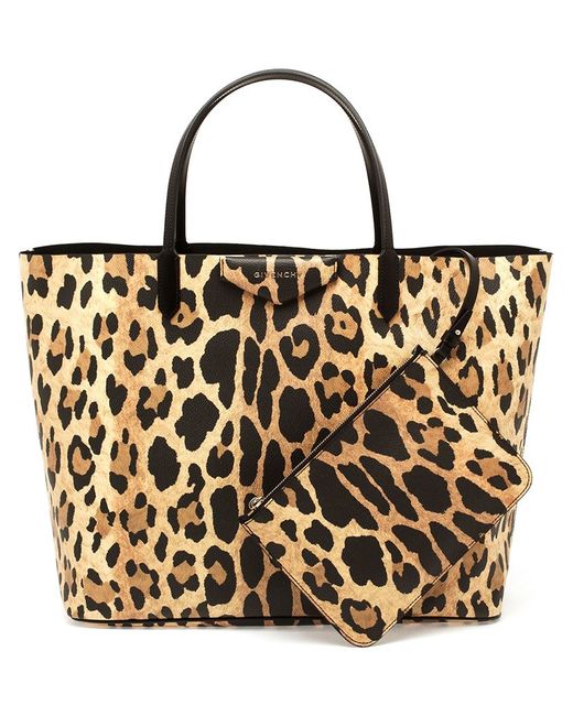 Givenchy Brown Leopard Print Antigona Shopping Bag