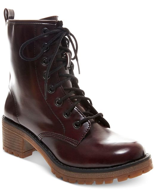 Madden girl Eloisee Combat Booties in Red (Burgundy) Lyst