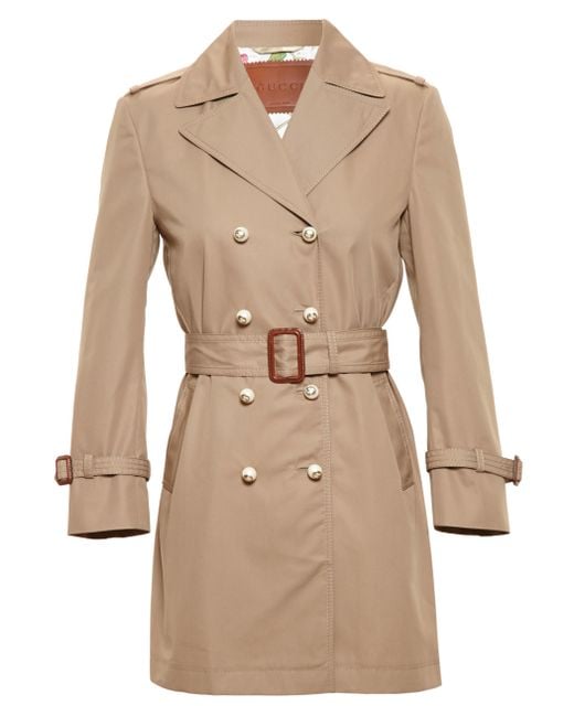 Gucci Natural Trench Coat With Pearl Buttons