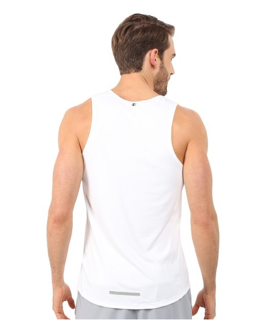 Nike Dri-fit™ Miler Running Singlet in White for Men (White/Reflective ...