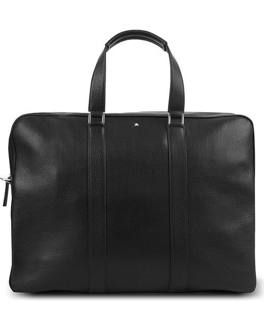 Montblanc Black Soft Grained Leather Business Bag for men