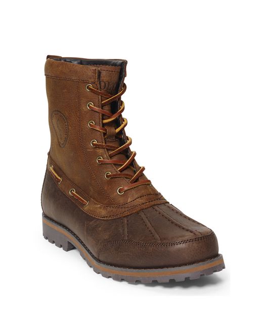 Brown leather polo clearance boots