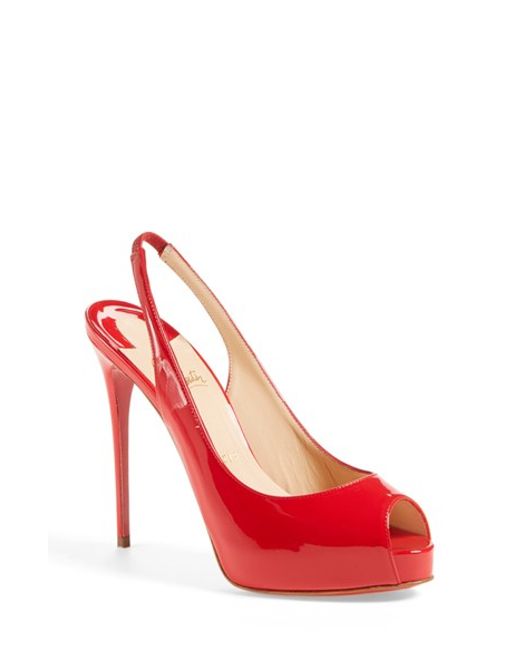 Christian louboutin Private Number Slingback Patent Leather Pumps ...  
