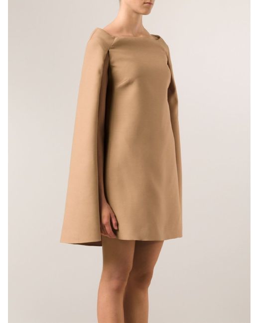 Valentino Cape Dress in Natural | Lyst