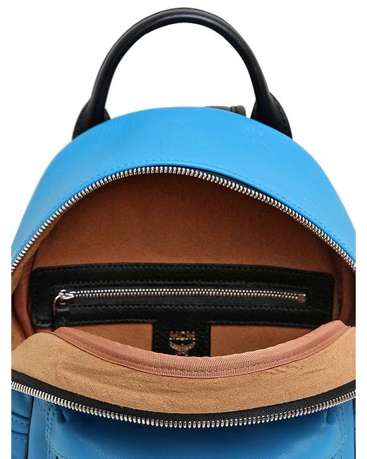 Mcm Stark Odeon Embossed Leather Backpack in Blue (ROYAL BLUE) | Lyst