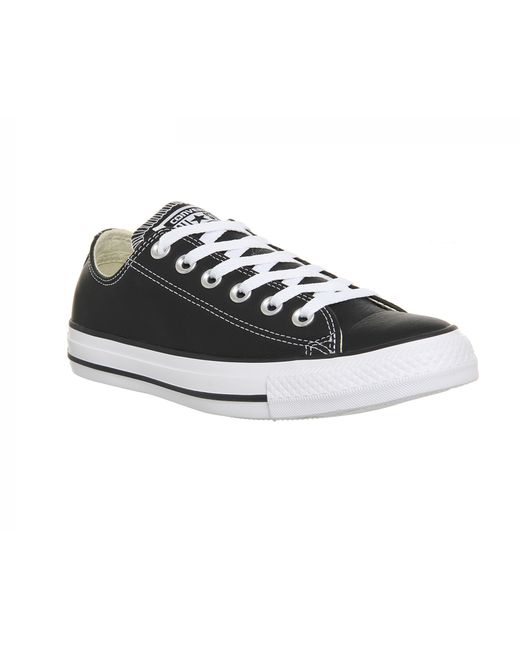 Converse All Star Low Leather in Black - Save 42% | Lyst
