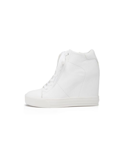 DKNY White Ginnie Wedge Sneakers