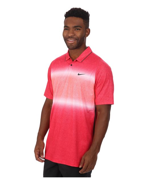 Nike Tiger Woods Velocity Glow Stripe Polo Shirt in Pink for Men | Lyst