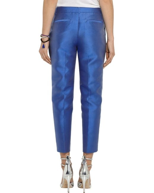 J.Crew Blue Collection Silk-Blend Shantung Straight-Leg Pants