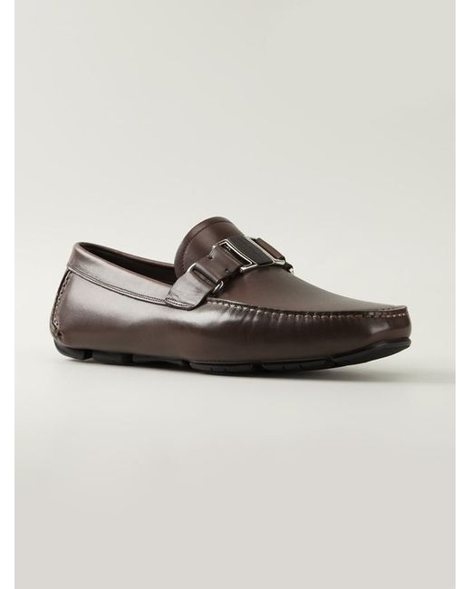 Ferragamo Brown Sardegna Driving Shoes for men