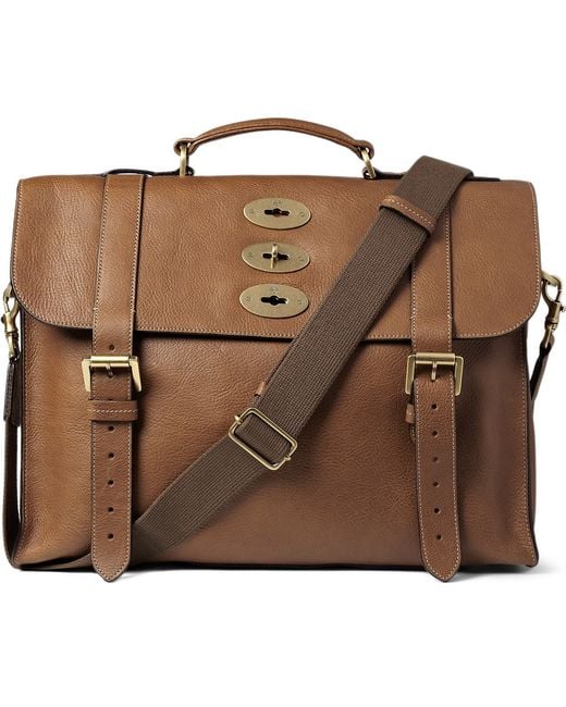 Mulberry Ted Convertible Leather Messenger Bag in Brown for Men