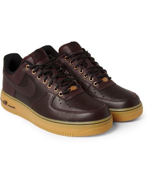Nike Brown Air Force 1 Leather Sneakers for men
