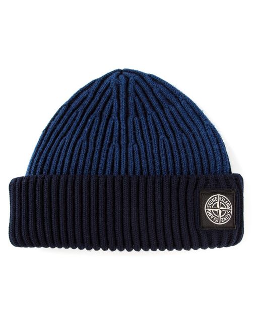 Stone Island Wool Twotone Beanie in 