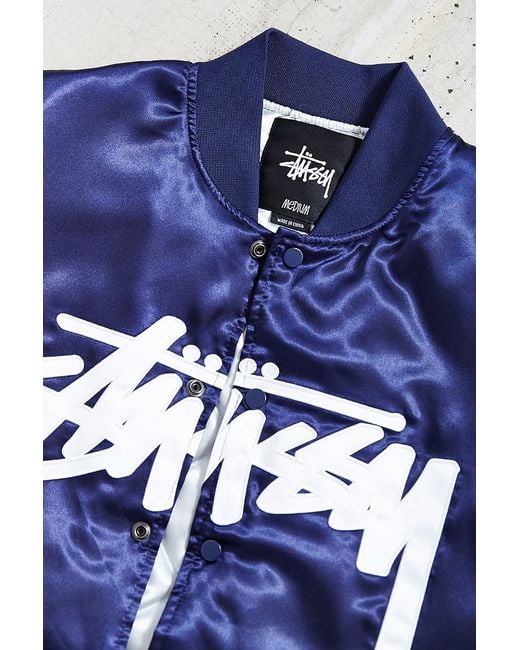 2025年レディースファッション福袋特集 in Jacket Satin Stock Stussy Blue Lyst | Men for ジャケット・アウター