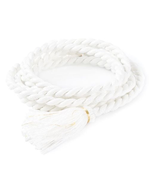Athena Procopiou White Fringed Rope Belt