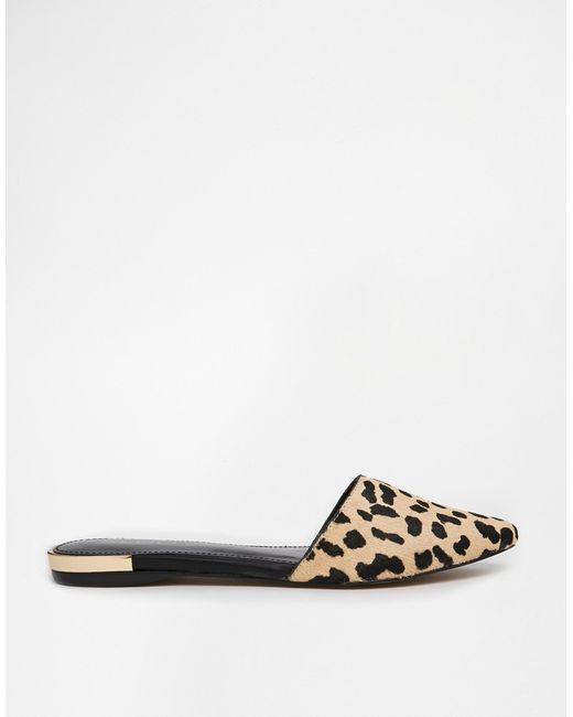 ALDO Luma Leopard Pointed Flat Mule Shoes | Lyst
