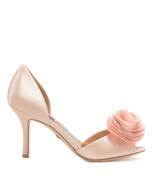 Badgley mischka Thora Wide-width Ruffle Evening Shoe in Pink | Lyst