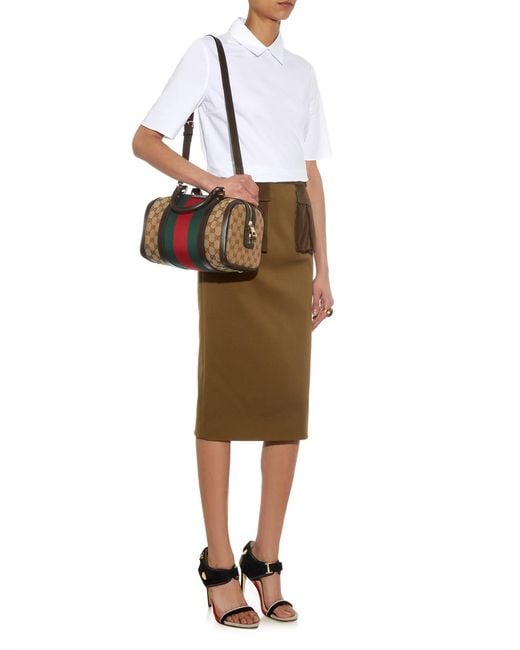 Vintage canvas shoulder bag gucci on sale