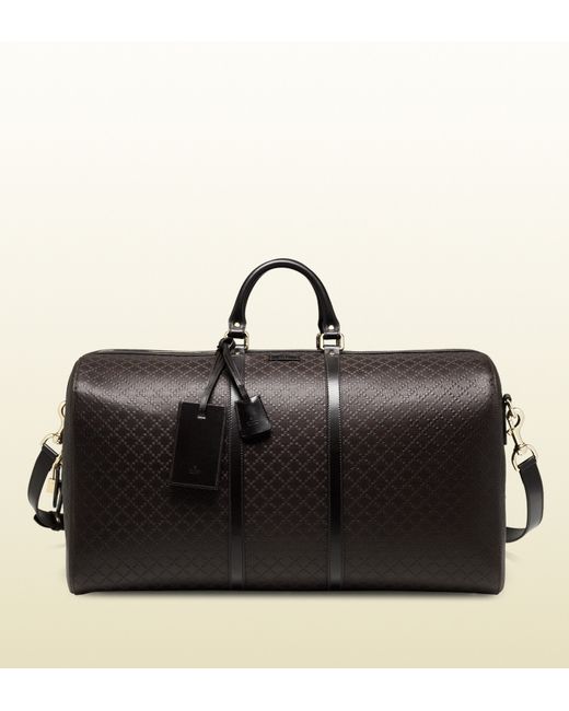 Gucci Bright Diamante Leather Carry-on Duffle Bag in Brown for Men | Lyst