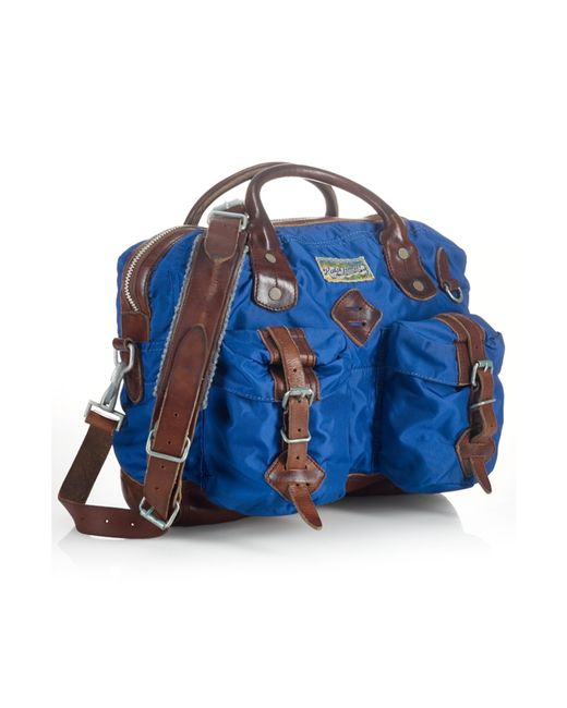 Ralph Lauren Blue Polo Nylon Messenger Bag for men
