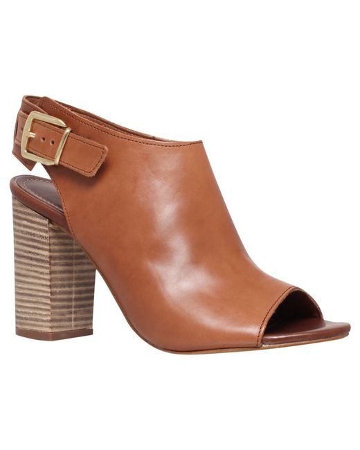 Carvela Kurt Geiger Brown Asset Peep Toe Leather Shoe Boots
