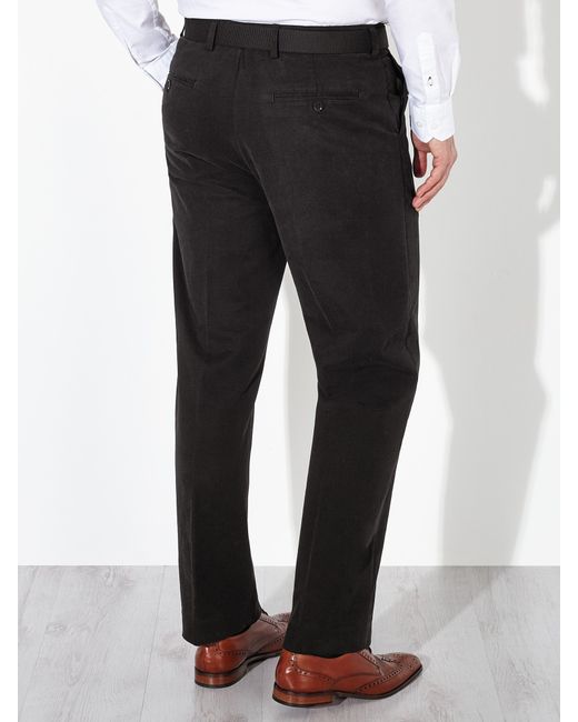 John lewis Semi Formal Brushed Twill Stretch Trousers in Black for Men