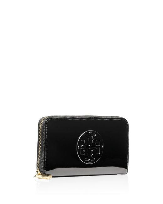 Tory Burch Black Patent Leather Continental Wallet