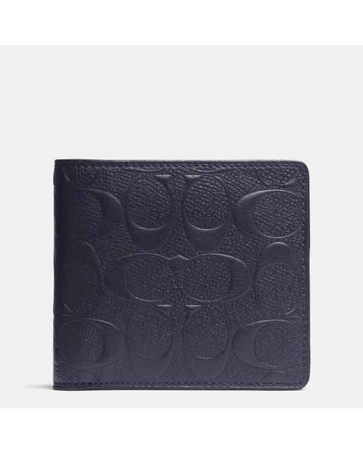 COACH Blue Coin Wallet In Signature Crossgrain Leather for men