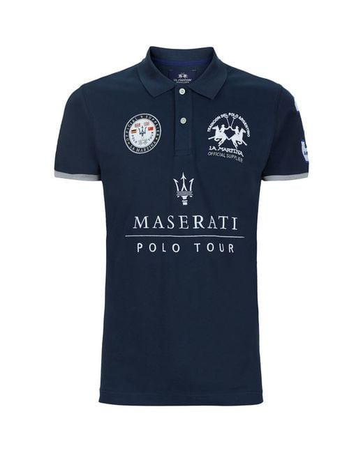 La Martina Blue Maserati Polo Shirt for men