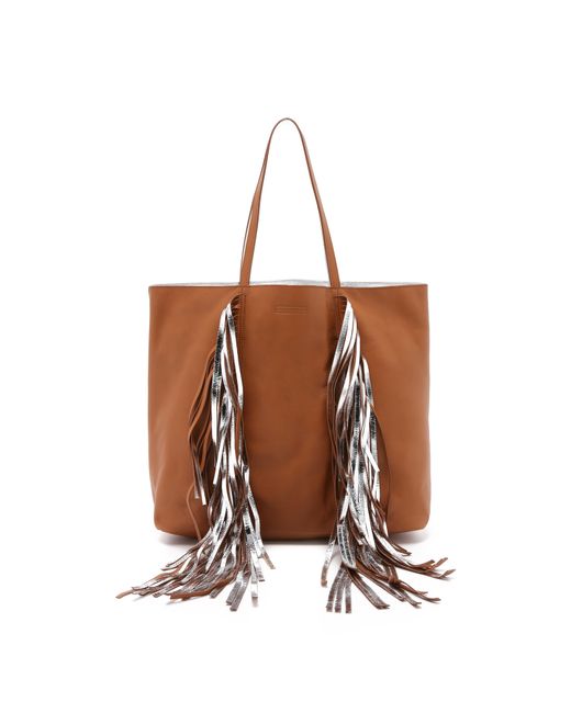 Sara Battaglia Everyday Shopper Tote Silver cognac in Brown Lyst