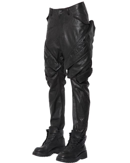 Julius Nappa Leather Cargo Pants in 
