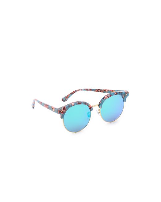 Gentle Monster Mooncut Sunglasses - Blue Floral/Blue
