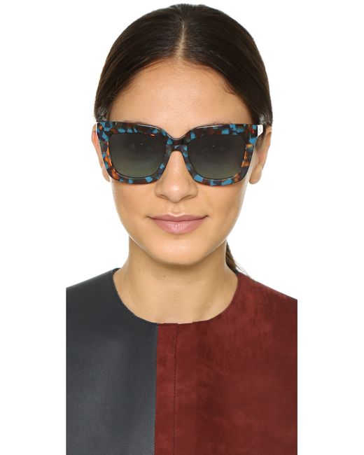 Michael Kors Square Sunglasses - Burgundy Tortoise/warm Brown in Blue | Lyst