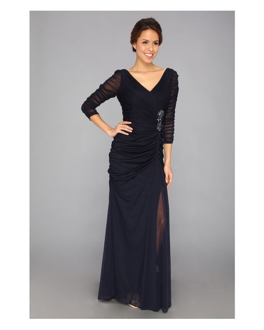 adrianna papell draped gown