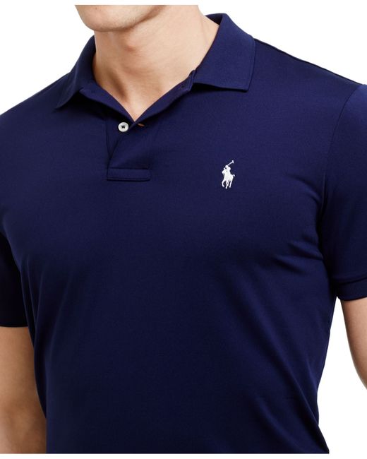 Polo Ralph Lauren Performance Polo Shirt in Blue for Men | Lyst