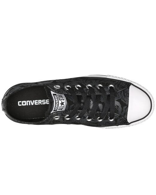 Converse Chuck Taylor® All Star® Rose Print Ox in Black | Lyst