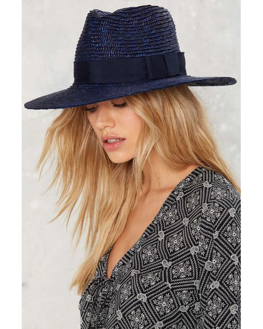 Brixton Joanna Straw Hat - Navy in Blue 