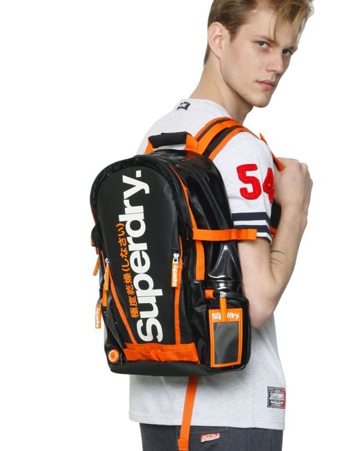 Superdry Tarp Rubber Backpack in Black/Orange (Gray) for Men | Lyst