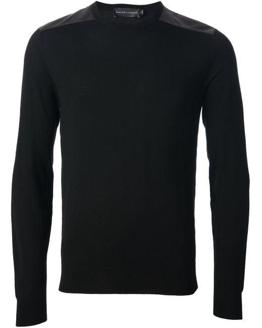 Ralph Lauren Black Label Shoulder Pads Sweater in Black for Men | Lyst